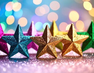 Glittering stars on a festive background