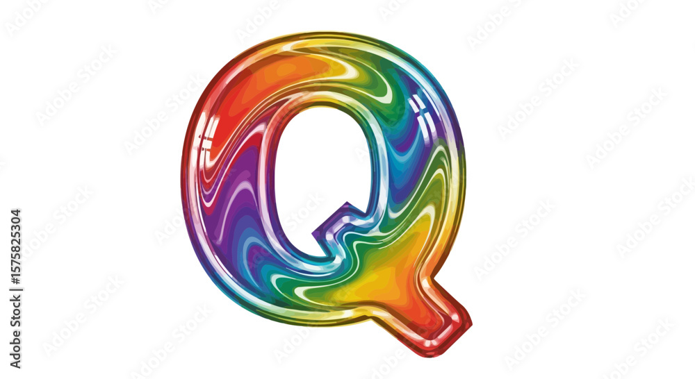 Fototapete vector download this colorful rainbow letter q image for free use in graphic design projects and typ