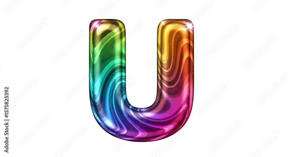 Fototapete vector download colorful letter u image for graphic design projects and alphabet learning resources 