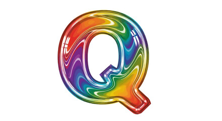 Vector download this colorful rainbow letter q image for free use in graphic design projects and typography needs