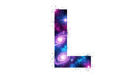 Vector letter l galaxy space cosmic nebula stars universe astronomy astrology science artistic design illustration
