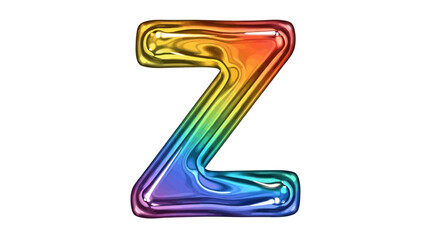 Vector rainbow letter z glossy alphabet design element for creative projects and colorful typography illustration art