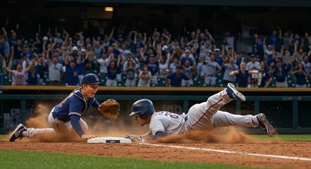 Baseball players action photo