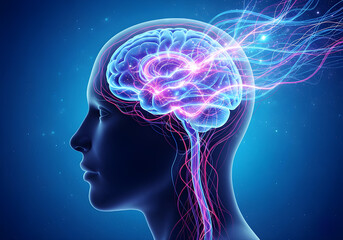 Obraz premium Brain illustration showcasing the power of thought and the human mind.