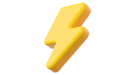 3D-rendered lightning bolt isolated on white background.