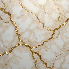 Elegant Abstract Marble Background &ndash; Cream and Soft White with Metallic Gold Veins