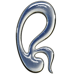 Y2k Chrome Liquid Type Face