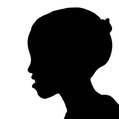 Silhouette Profile of Young Woman in Bun