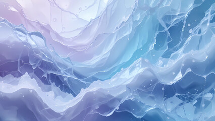 Icy Abstract Background &ndash; Light Cyan, Ice Blue, and Pale Lavender Crystal Texture