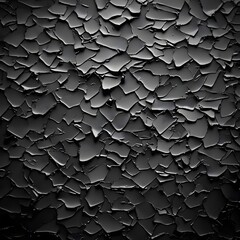 Abstract Dark Cracked Texture Background, Black Broken Surface,  Geometric Pattern Design