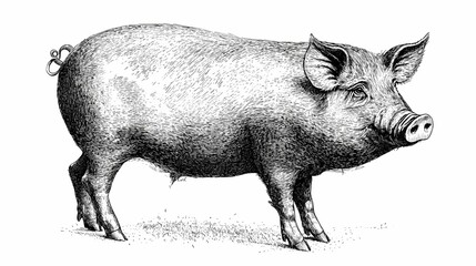Detailed illustration of a pig.