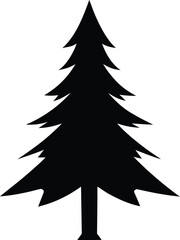 Obraz premium pine tree icon black silhouette vector illustration on transparent background 