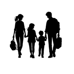 Happy Family Illustration – Parents with Children Vector Design
