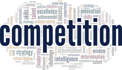 Competition word cloud conceptual design isolated on white background.