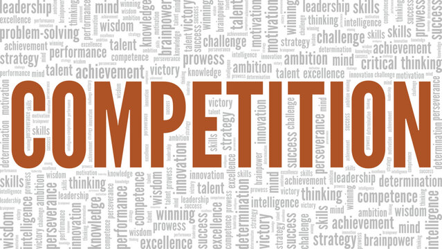 Competition word cloud conceptual design isolated on white background.