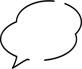 手書き風吹き出しの線画アイコン。｜アイコン, イラスト, 手書き, フレーム, 会話, コメント, 素材
