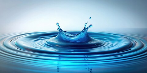 A single drop of water creates a mesmerizing ripple effect, displaying the beauty of fluid dynamics and the serene nature of aquatic tranquility