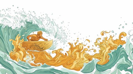 A surfer rides a large wave.