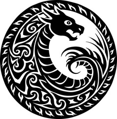 dragon, tribal, tattoo, design vector 