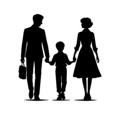 Cute Family with Children – Flat Vector Illustration of Happy Parents and Kids