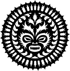 : Tribal Dragon Circle Design vector