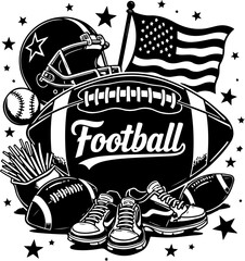 American Football Sports Graphics Vector