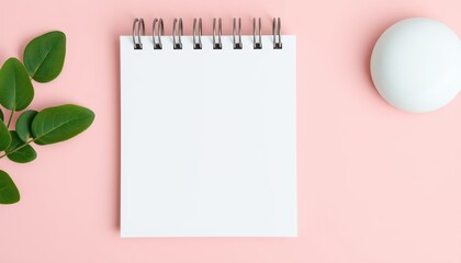 Blank notebook with leaves