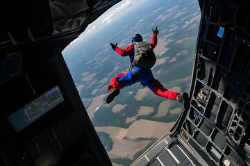 Fearless Skydiver Takes the Leap from Aircraft into Open Sky