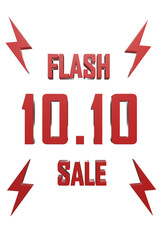 Promotional poster for Double ten isolated on white background. 10.10 flash sale. 3d illustration.