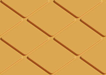 Seamless isometric pattern of yellow mosaic tiles. 3D illustration.