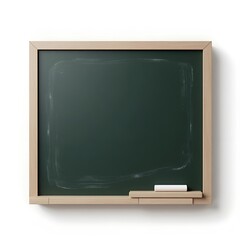 Blank Blackboard with Chalk Isolated on White Background – Modern Educational Concept