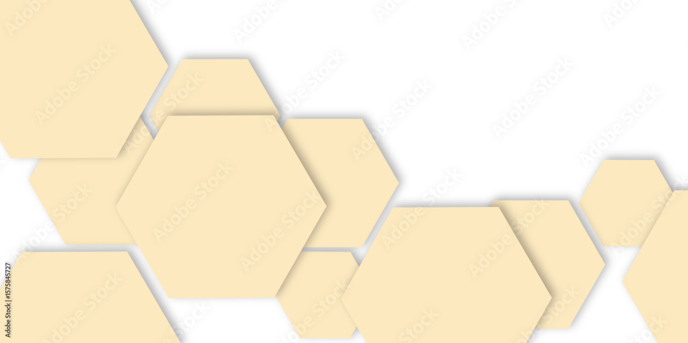 Fototapete colorful geometric hexagon texture pattern design.  abstract hexagon design white background and wall decorative in the bath copy space, technology, data, commination.