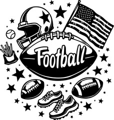 American Football Sports Graphics Vector