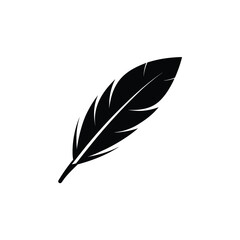 Obraz premium Elegant white feather quill with black ink, perfect for calligraphy and writing, isolated on a clean background