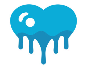Melted Heart A Blue Dripping Heart Illustration Ai Generated