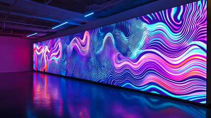 Light-reactive paint technology forms intricate abstract patterns with glowing reflections