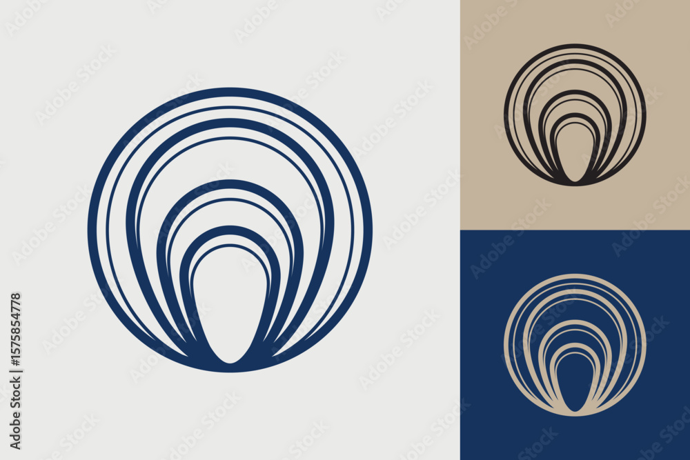 Fototapete Geometric circle logo icon. Circle concept vector design with minimalistic linear style