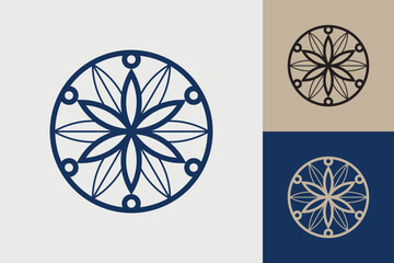 Geometric circle logo icon. Circle concept vector design with minimalistic linear style
