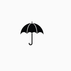 Obraz premium A vibrant black umbrella, an open object of protection, isolated on a white background, perfect for any rainy season design concept