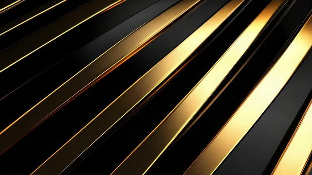 Abstract gold and black stripes creating modern background design