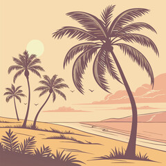 vector illustration of a palm tree