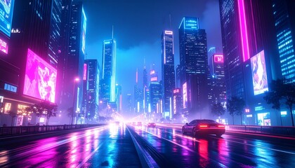 Obraz premium hong kong city at night