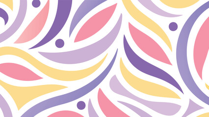Abstract pastel pattern with curved shapes and circles on a white background design style art
