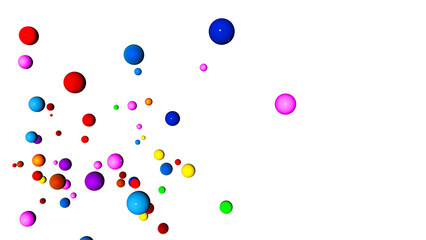 Background of Colorful Festive Summer Balls on a Transparent Background