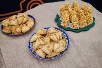 Delicious Traditional chuck chuck Pastries Beautifully Stacked in a Decorative Platter Ready for Enjoyment