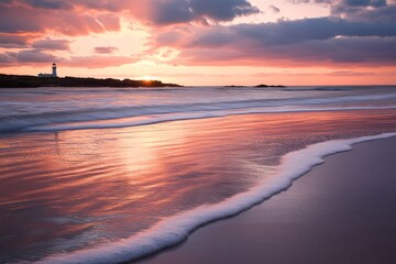 Obraz premium tranquil beach scene with gentle waves
