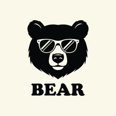 A fun and quirky logo featuring a bear wearing sunglasses, with the word 'BEAR' below.