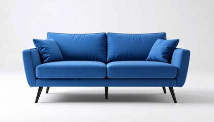 blue sofa isolated on white background