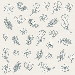 Flower and Leave Pattern  Floral Pattern Background