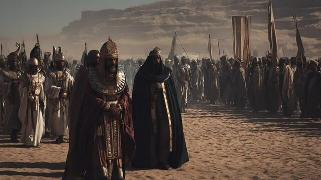 A funeral procession for a noble in Ancient Egypt 4K Video